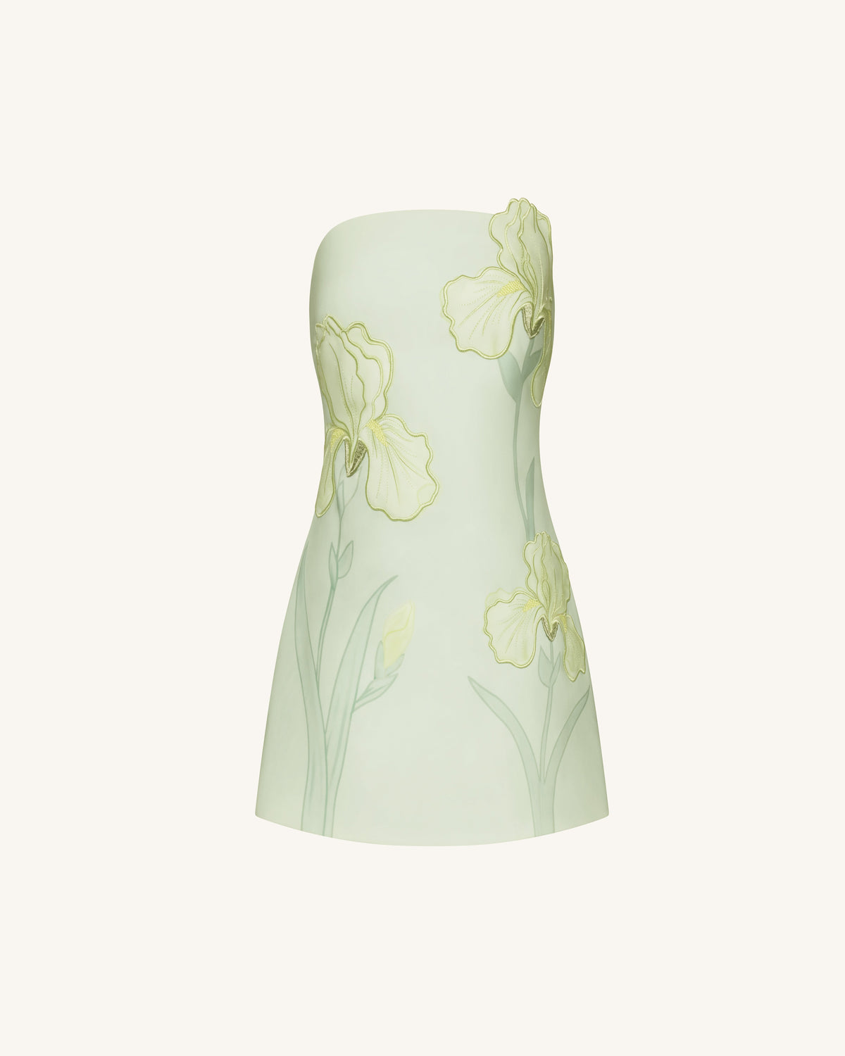 NINON | STRAPLESS MINI DRESS - Mint Floral