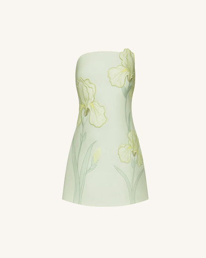 NINON | STRAPLESS MINI DRESS - Mint Floral