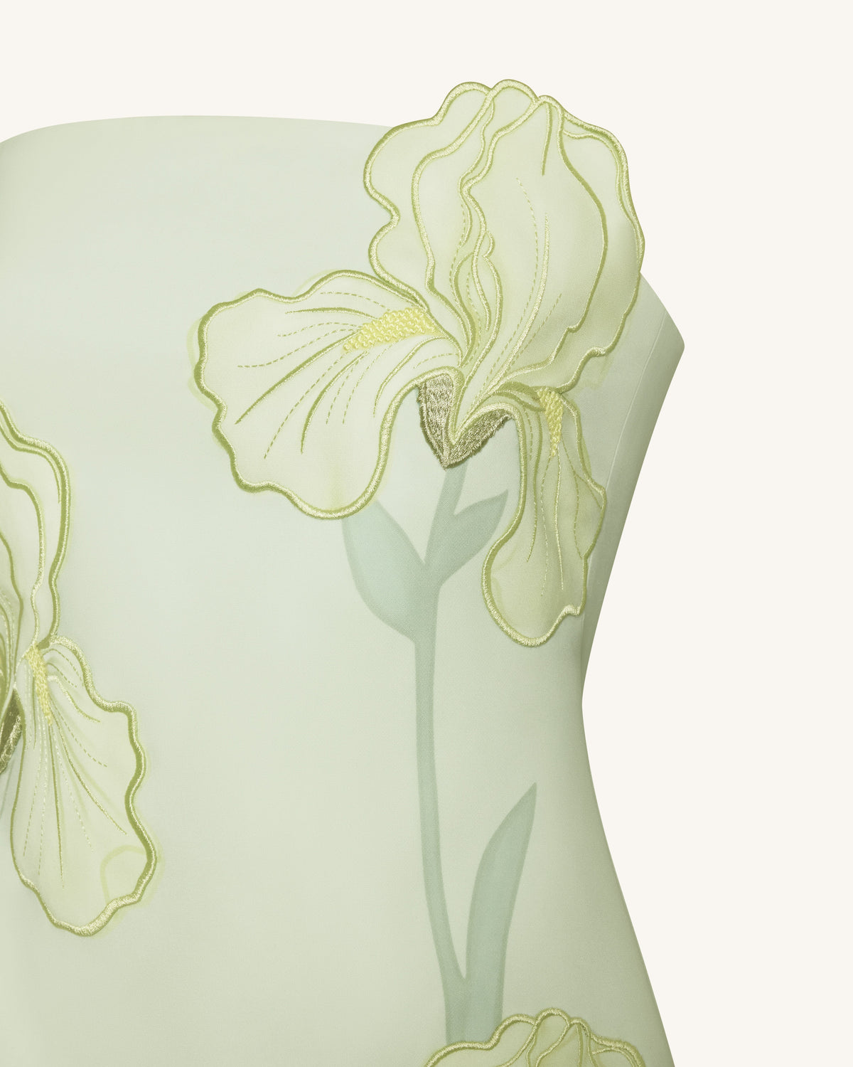 NINON | STRAPLESS MINI DRESS - Mint Floral