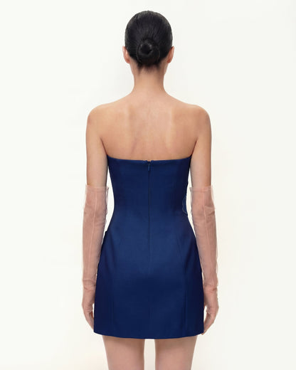 NINON | STRAPLESS MINI DRESS - Navy Floral
