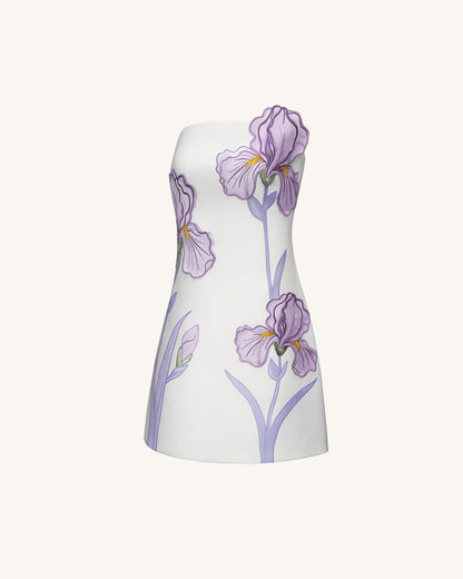 NINON | STRAPLESS MINI DRESS - White Floral