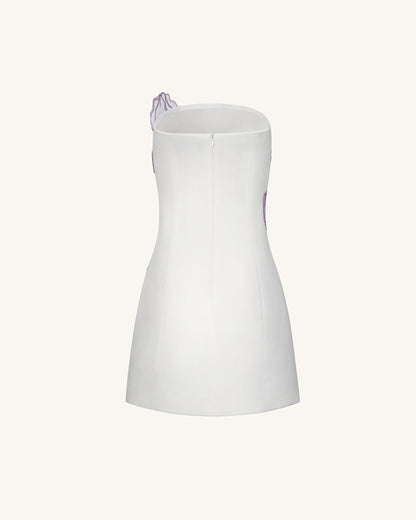 NINON | STRAPLESS MINI DRESS - White Floral