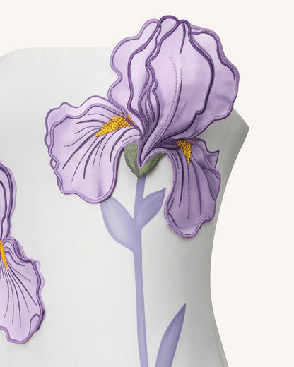 NINON | STRAPLESS MINI DRESS - White Floral