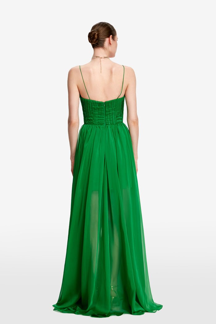 NOELIE | CHIFFON MAXI DRESS - Emerald Green