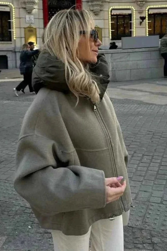 NOLA | OVERSIZED PADDED HOOD JACKET - Olive