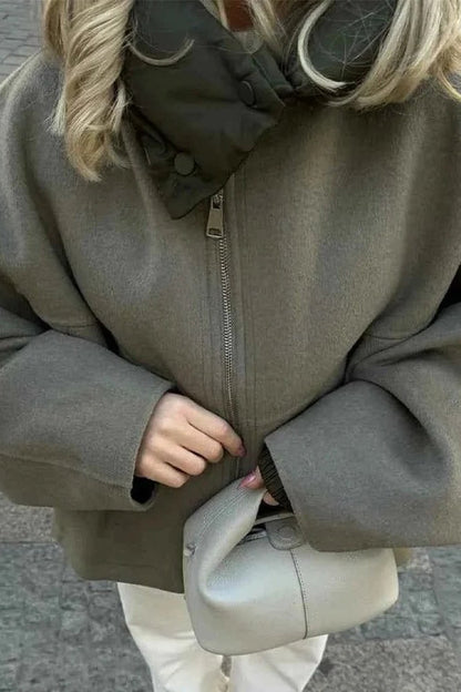 NOLA | OVERSIZED PADDED HOOD JACKET - Olive