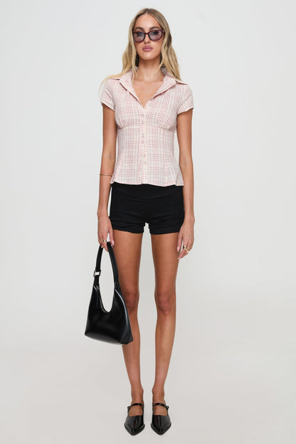 NORELLE | PLAID BLOUSE - Pink