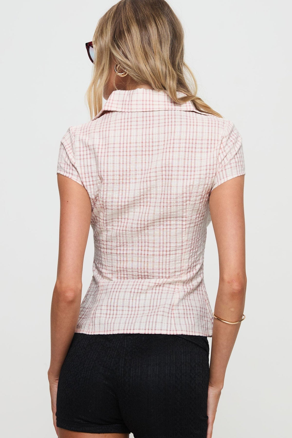 NORELLE | PLAID BLOUSE - Pink