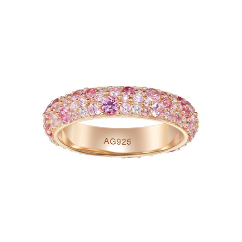 NUALA | PINK PAVE RING - Multicolor