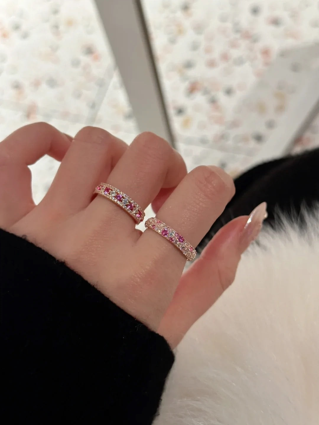 NUALA | PINK PAVE RING - Multicolor
