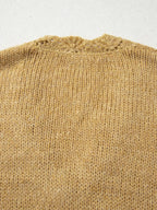 OCTAVIE | SCALLOPED LANTERN SLEEVE CARDIGAN - Mustard