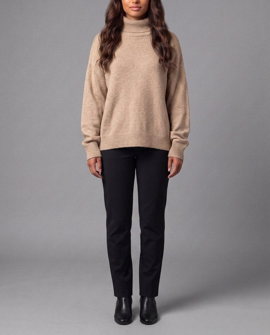 ODILE | ROLL NECK TOP - Khaki