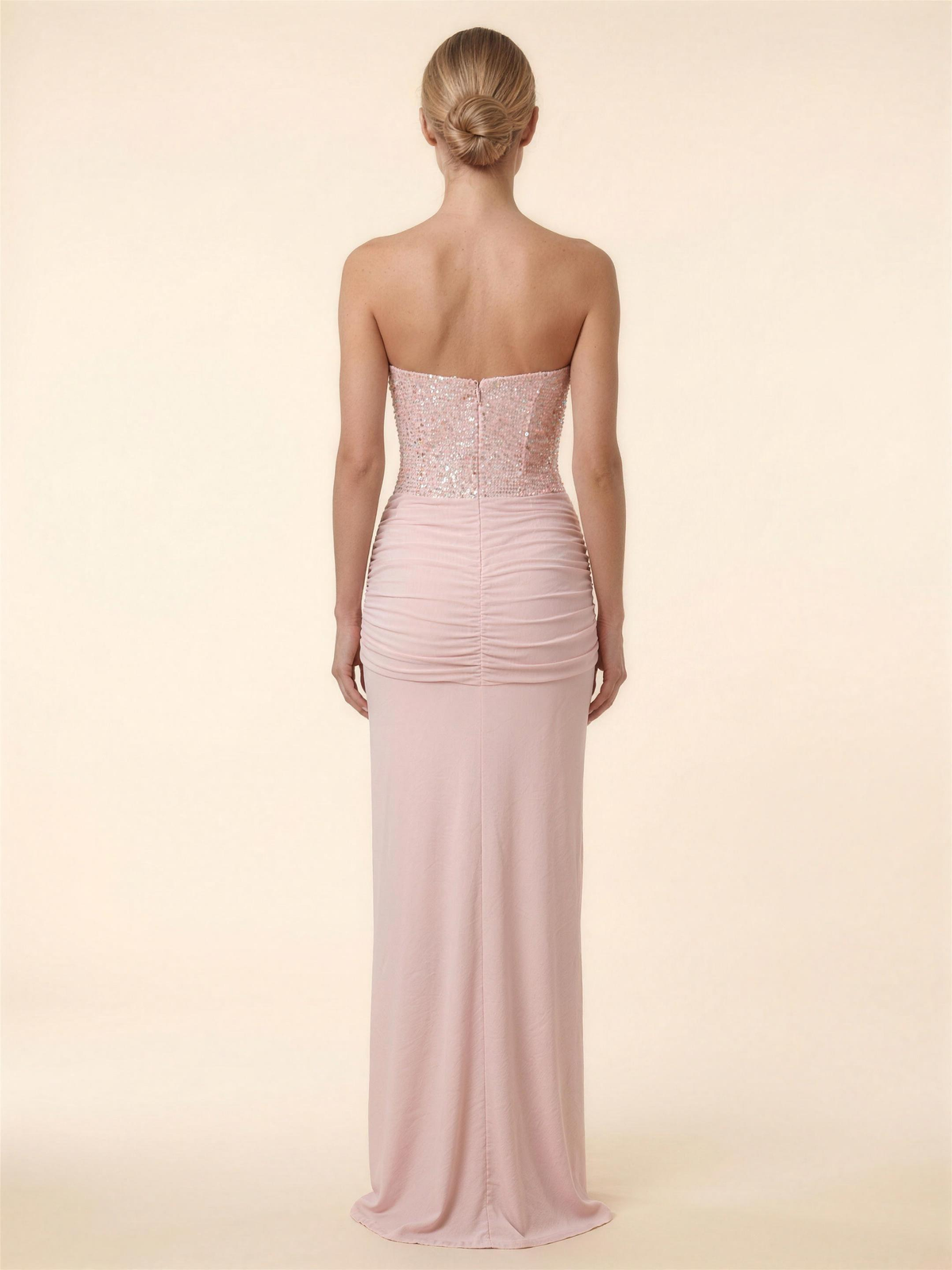 OLYMPE | CORSET MAXI DRESS - Blush Pink