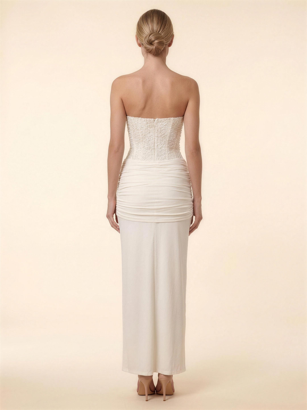 OLYMPE | CORSET MAXI DRESS - Ivory