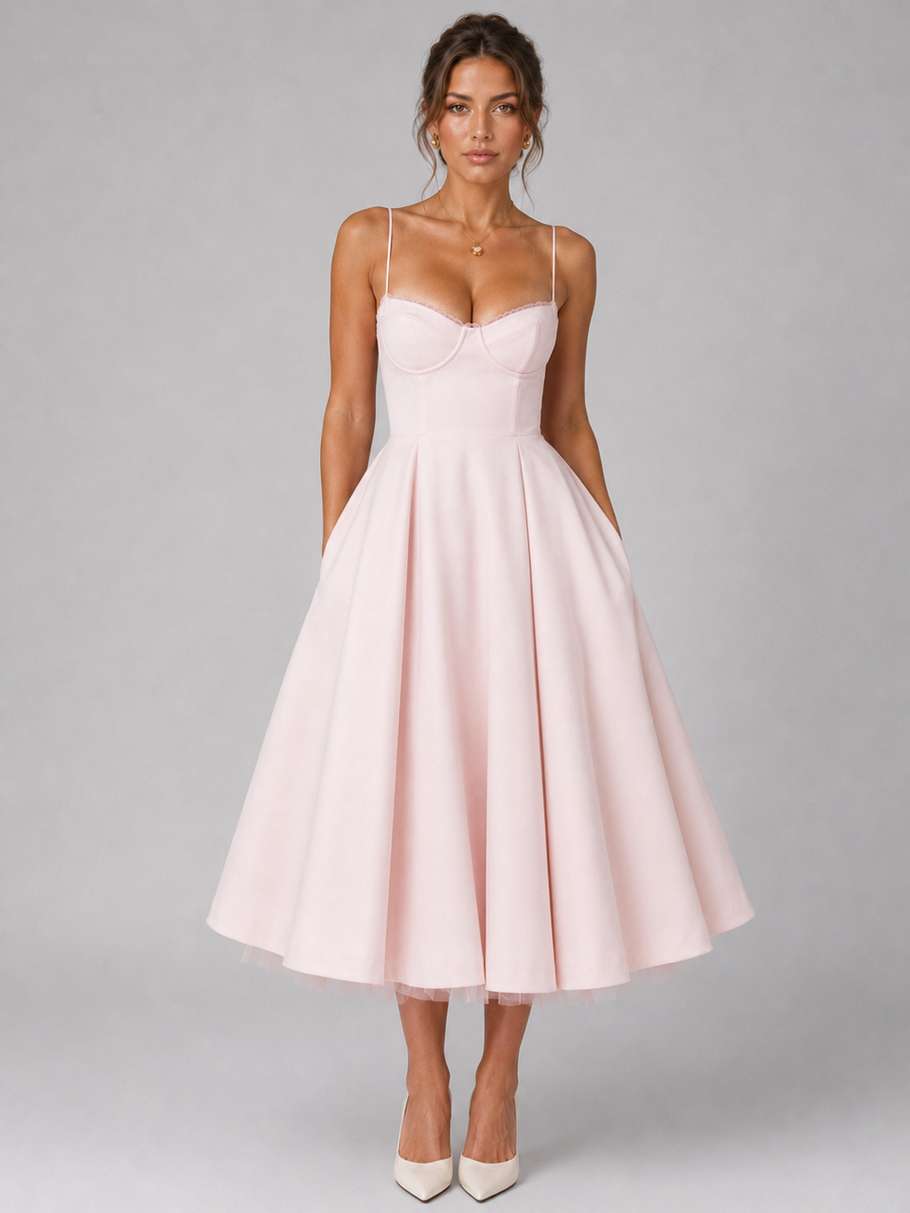 ONDINA | CORSET MIDI DRESS - Pink