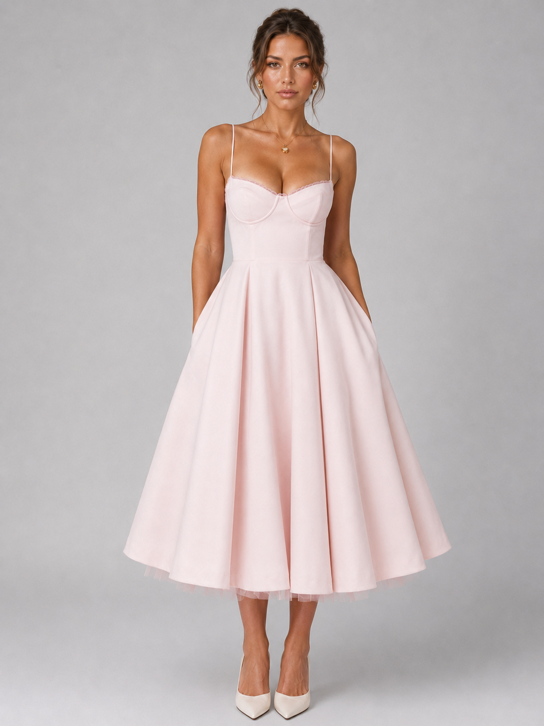 ONDINA | CORSET MIDI DRESS - Pink