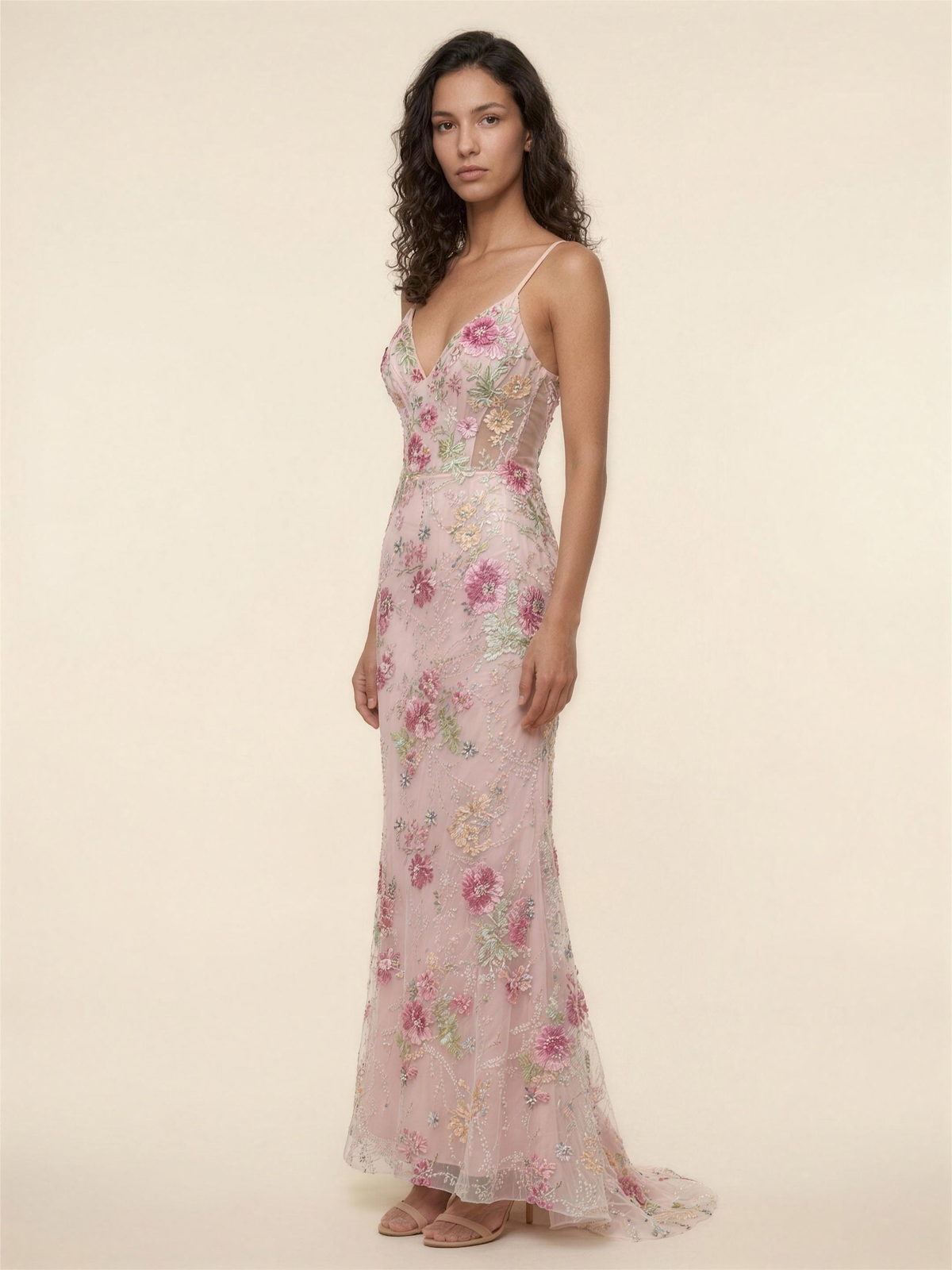 OPHELIE | MERMAID MAXI DRESS - Pink Floral