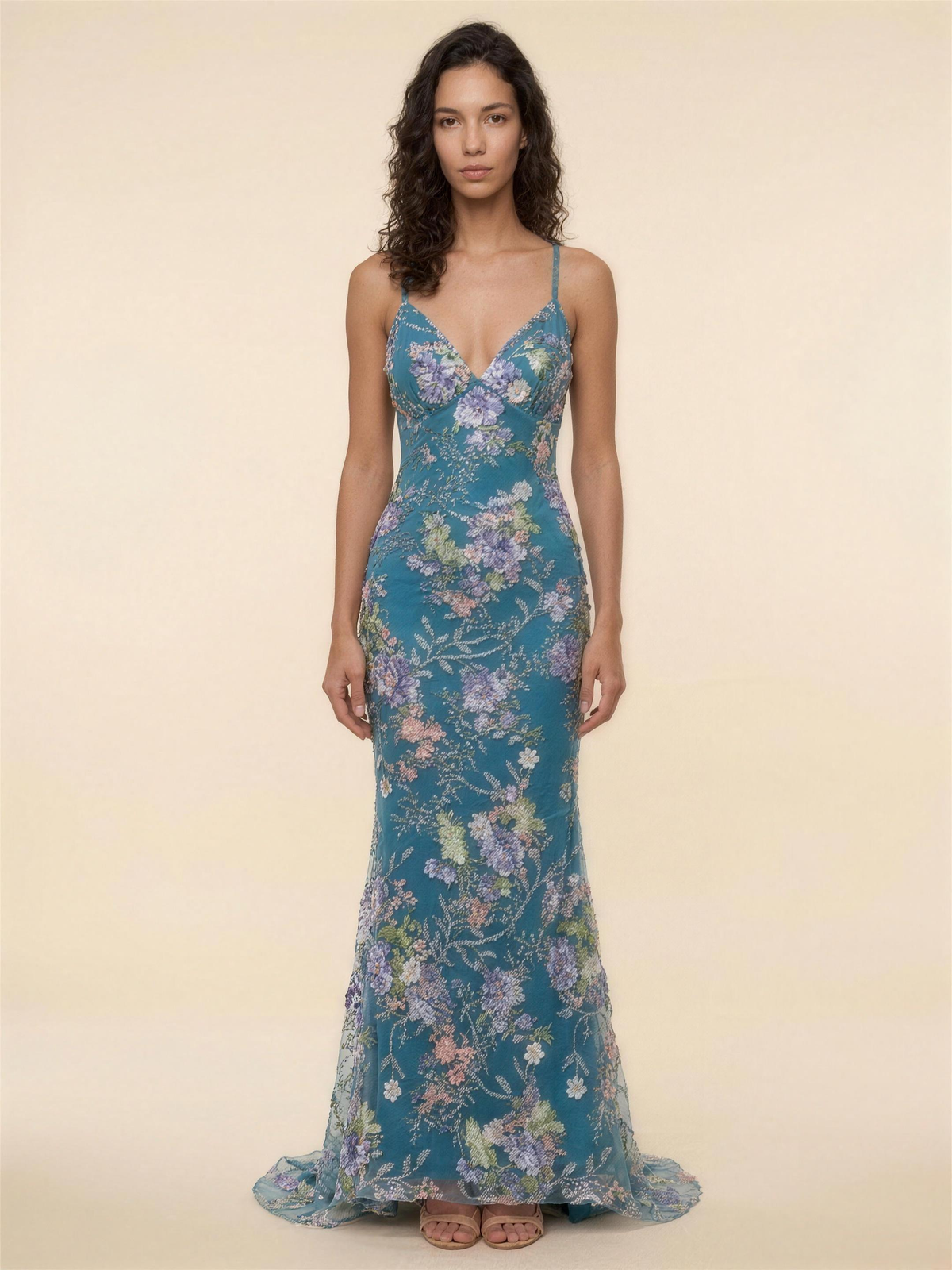 OPHELIE | MERMAID MAXI DRESS - Teal Floral