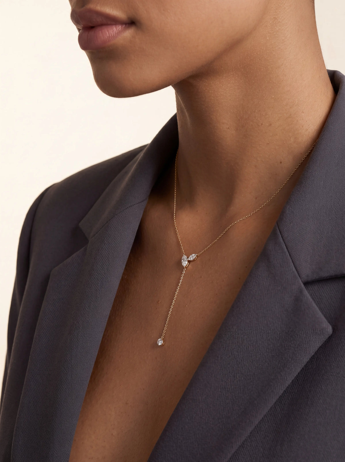ORIEL | GOLD CRYSTAL PLUNGE NECKLACE - Gold
