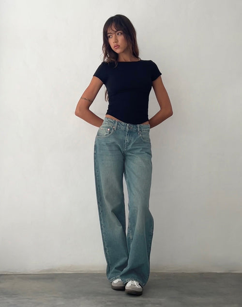 PERLA | LOW RISE JEANS - Vintage Blue