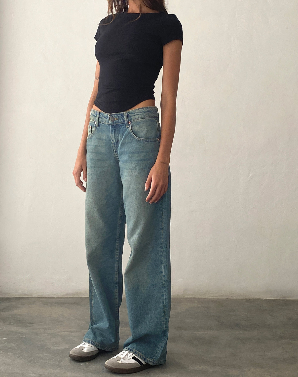 PERLA | LOW RISE JEANS - Vintage Blue