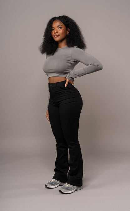 PHAEDRA | FLARE JEANS - Black
