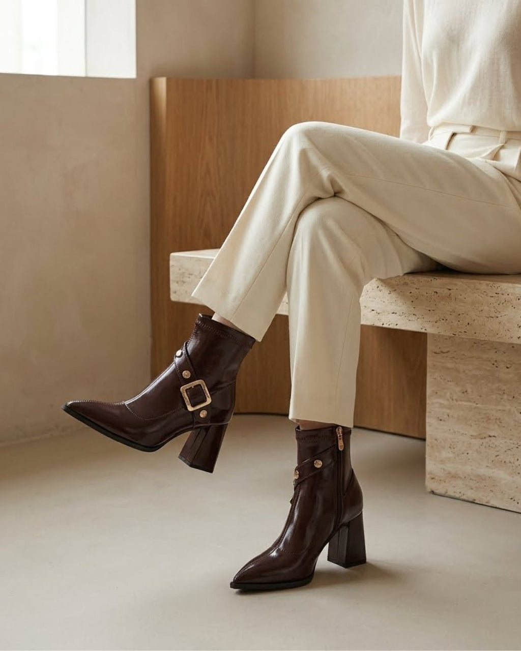 PRISCILLE | BUCKLED ANKLE BOOTS