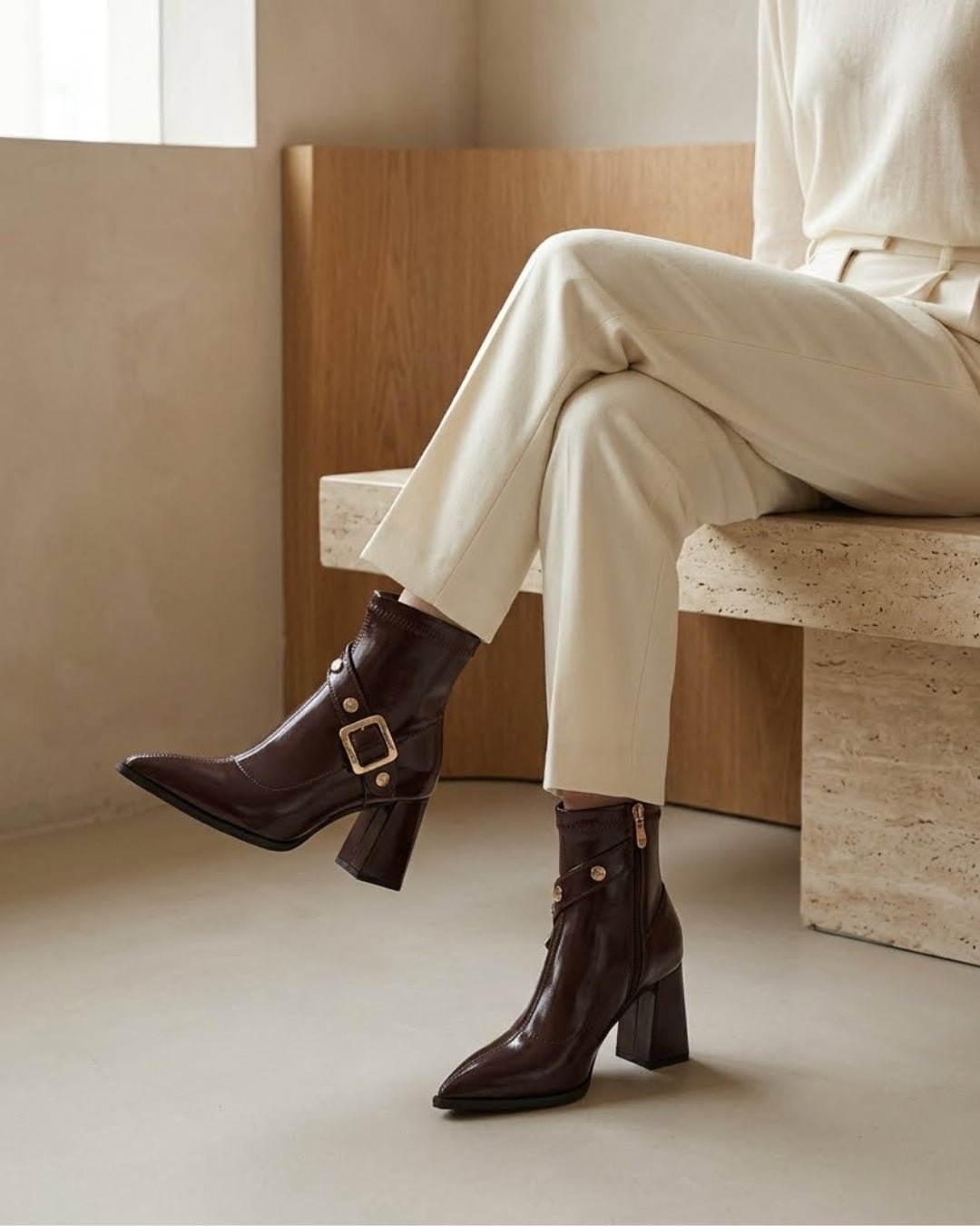 PRISCILLE | BUCKLED ANKLE BOOTS