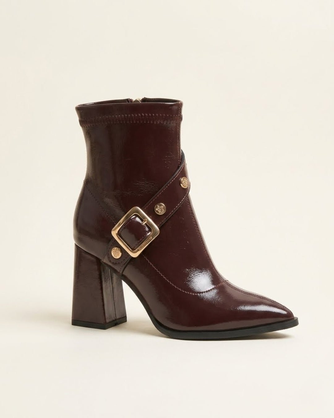 PRISCILLE | BUCKLED ANKLE BOOTS - Brown