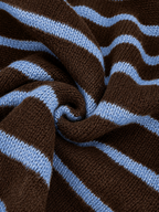 PRUNELLA | STRIPED BUTTON FRONT CARDIGAN - Brown and Baby Blue Stripe