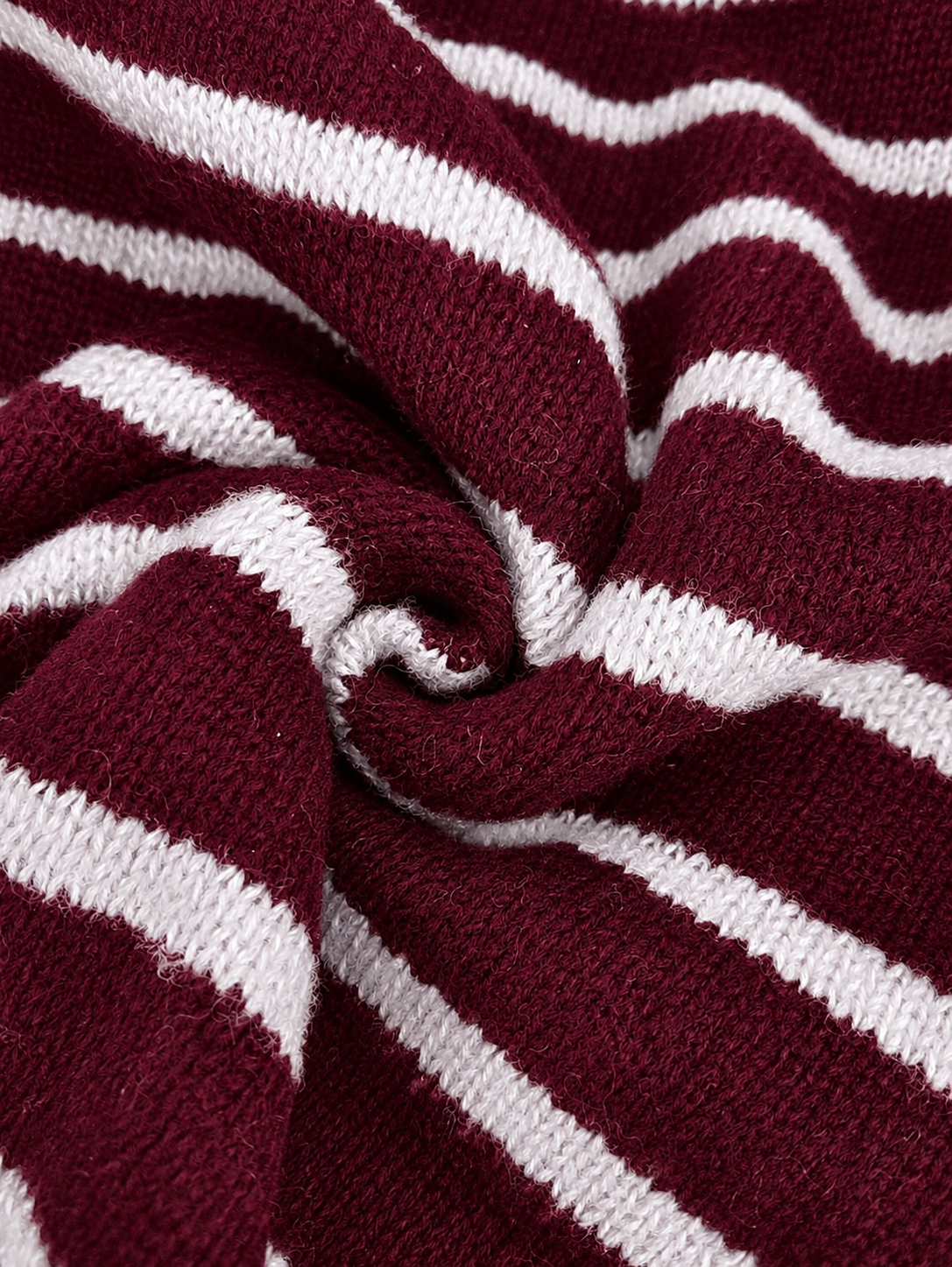 PRUNELLA | STRIPED BUTTON FRONT CARDIGAN - Burgundy and White Stripe