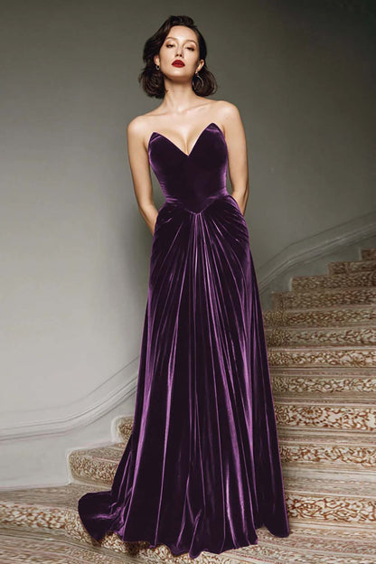 RAPHAELLE | VELVET MAXI DRESS - Purple