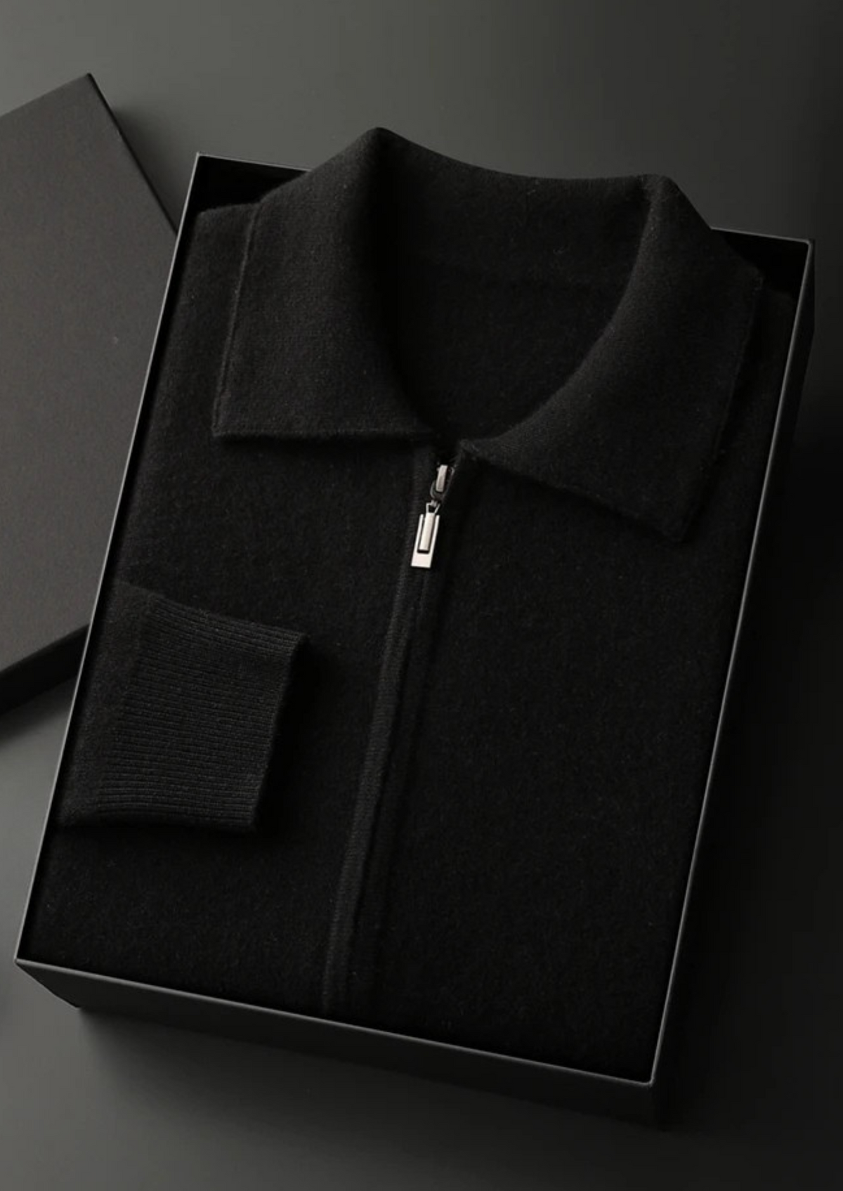 REID | ZIP-UP CARDIGAN - Black