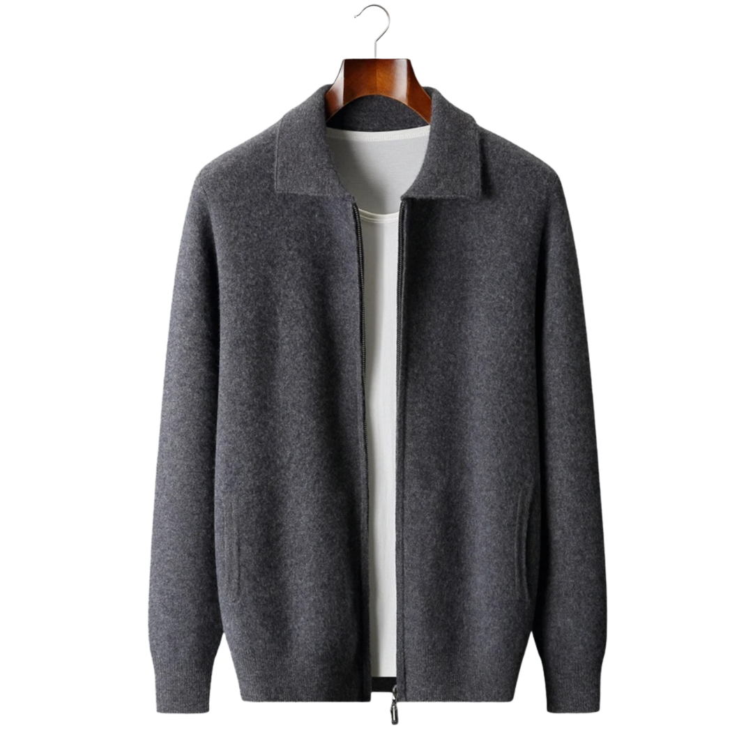 REID | ZIP-UP CARDIGAN - Dark Gray