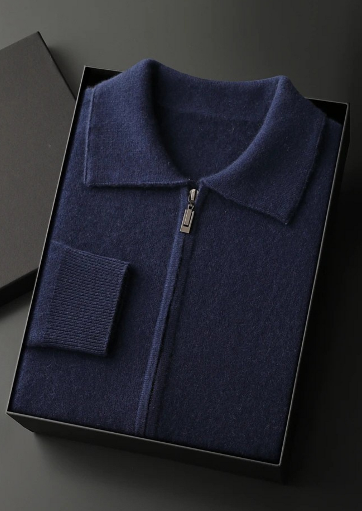 REID | ZIP-UP CARDIGAN - Navy Blue