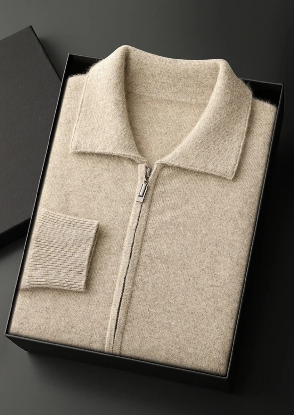 REID | ZIP-UP CARDIGAN - Sand