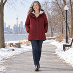 RENSKE | FLEECE LINED HOODED PARKA - Burgundy