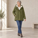 RENSKE | FLEECE LINED HOODED PARKA - Olive Green