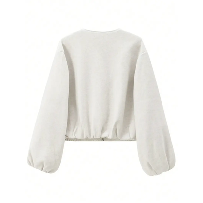 RHIAN | CROPPED BOMBER JACKET - Off White
