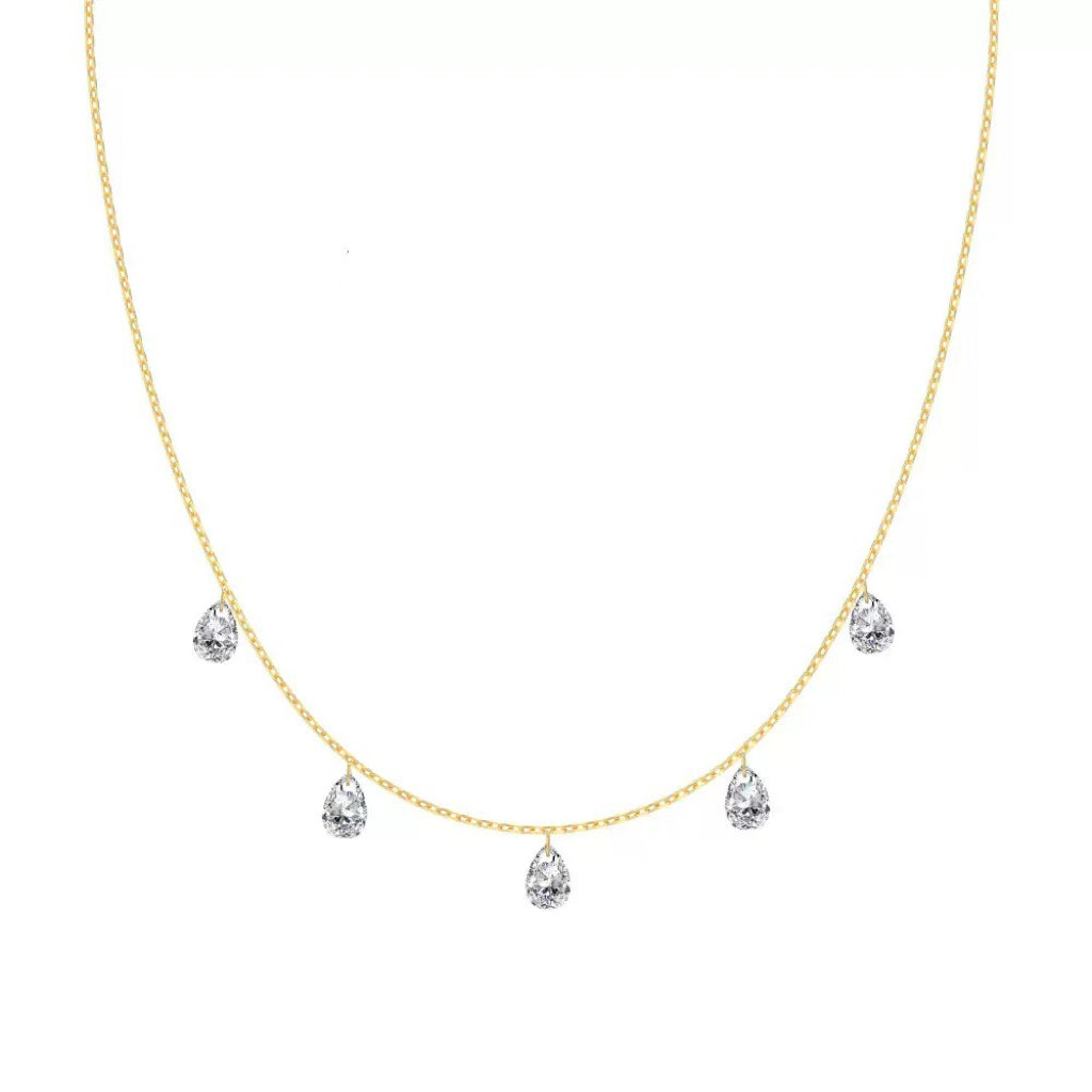 RHIANNON | CRYSTAL DROP NECKLACE - Gold