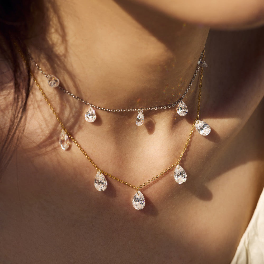 RHIANNON | CRYSTAL DROP NECKLACE - Gold