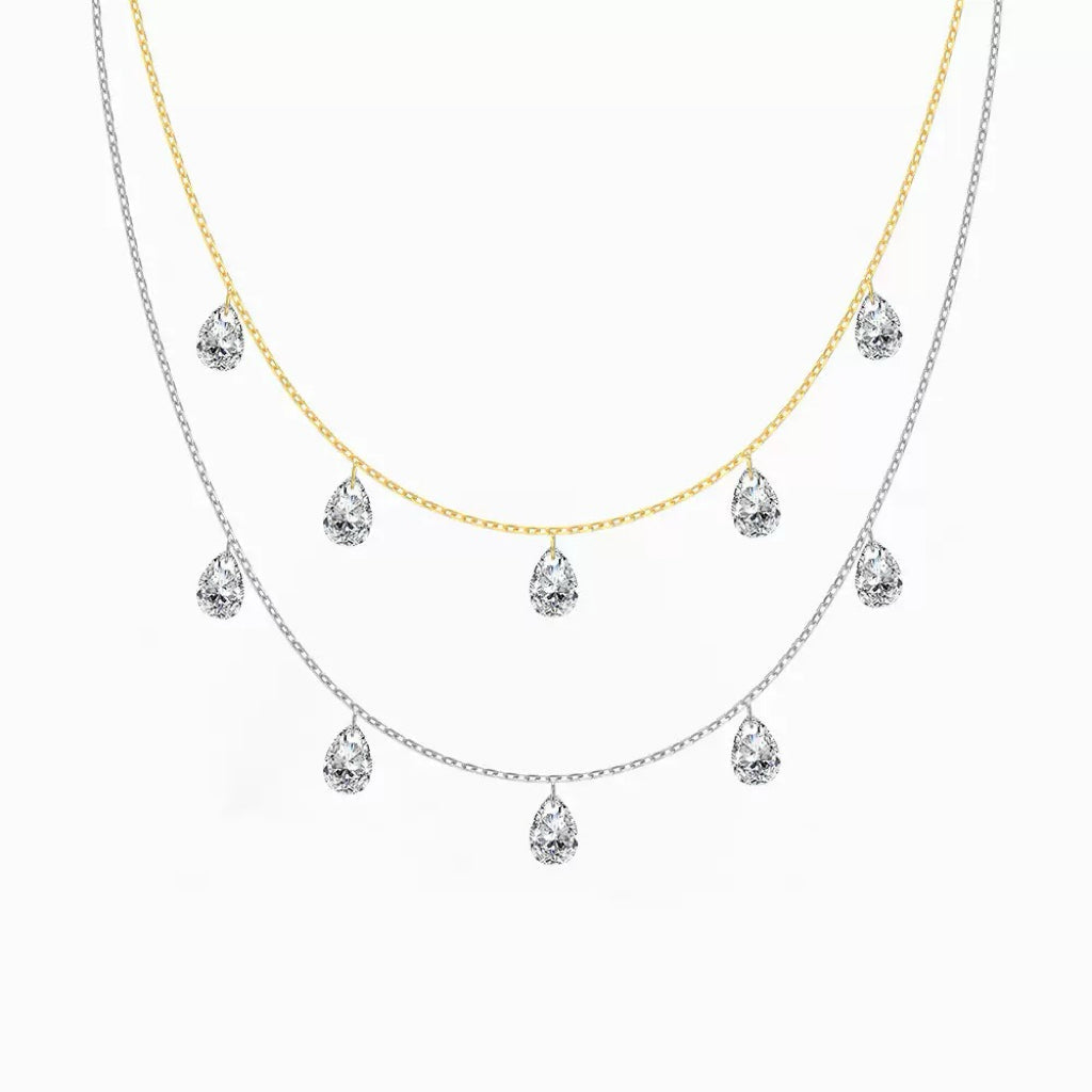 RHIANNON | CRYSTAL DROP NECKLACE - Silver