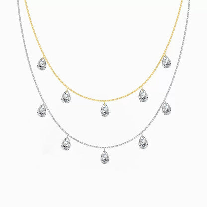 RHIANNON | CRYSTAL DROP NECKLACE - Silver