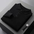 RHYS | LONG SLEEVE KNIT POLO - Black
