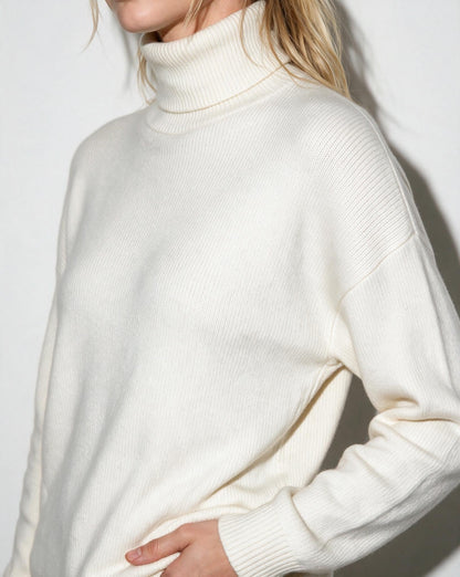 ROISIN | TURTLENECK WIDE LEG LOUNGEWEAR SET - Ivory
