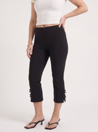 ROSARIO | BOW DETAIL CAPRI PANTS - Black