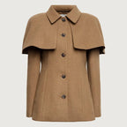 ROXELLE | CAPE OVERLAY FITTED COAT - Camel