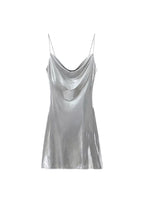 RUBIE | COWL NECK SATIN MINI DRESS - Silver