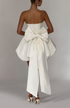 RYLA | STRAPLESS BOW BACK BUBBLE MINI DRESS - Ivory