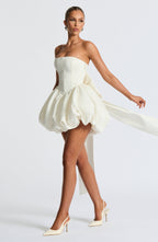 RYLA | STRAPLESS BOW BACK BUBBLE MINI DRESS - Ivory